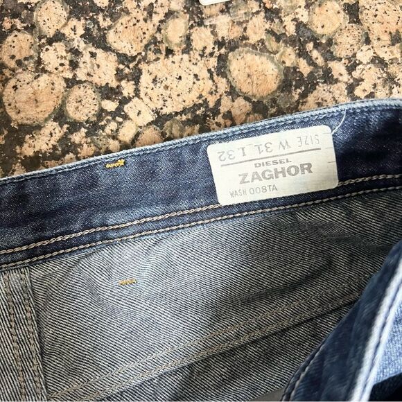 Diesel Jeans Mens Zaghor Regular Bootcut Medium Blue Washed Button Fly Sz 31x32 - Picture 6 of 7